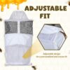 White bee veil close-up showing fine stainless mesh and round hat frame