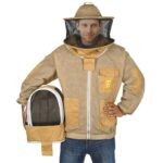 Khaki ultralight bee jacket with round and fencing veils included