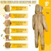 Khaki bee suit detachable round veil with reinforced stitching