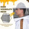 White bee veil attached to beekeeping suit with universal zipper