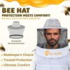 White round bee veil with 3-layer ventilated mesh for beekeeping