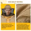 3-layer bee suit detachable round veil with stainless steel mesh