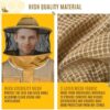 Commercial beekeeper wearing khaki ventilated bee suit during apiary work