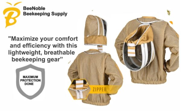 Khaki round veil detachable from ultralight bee jacket
