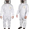 Round veil with stainless mesh attached to cotton bee suit