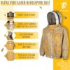 Khaki bee jacket heavy-duty metal zipper with protective flap