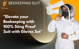 Leather beekeeping gloves with elastic gauntlets included